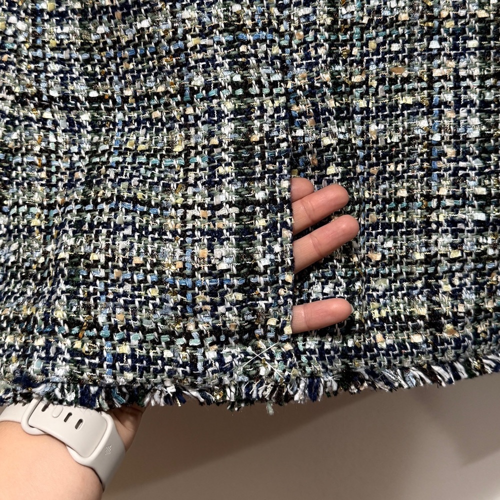 Ann Taylor Tweed Blazer in Black, White & Blue - Picture 13 of 15